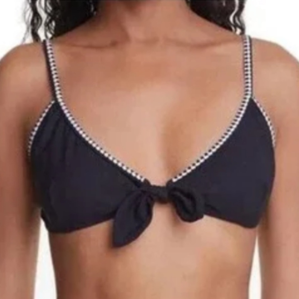NWT. Lemlem Sofia Bikini Top. Sz Large. Color Black/White.